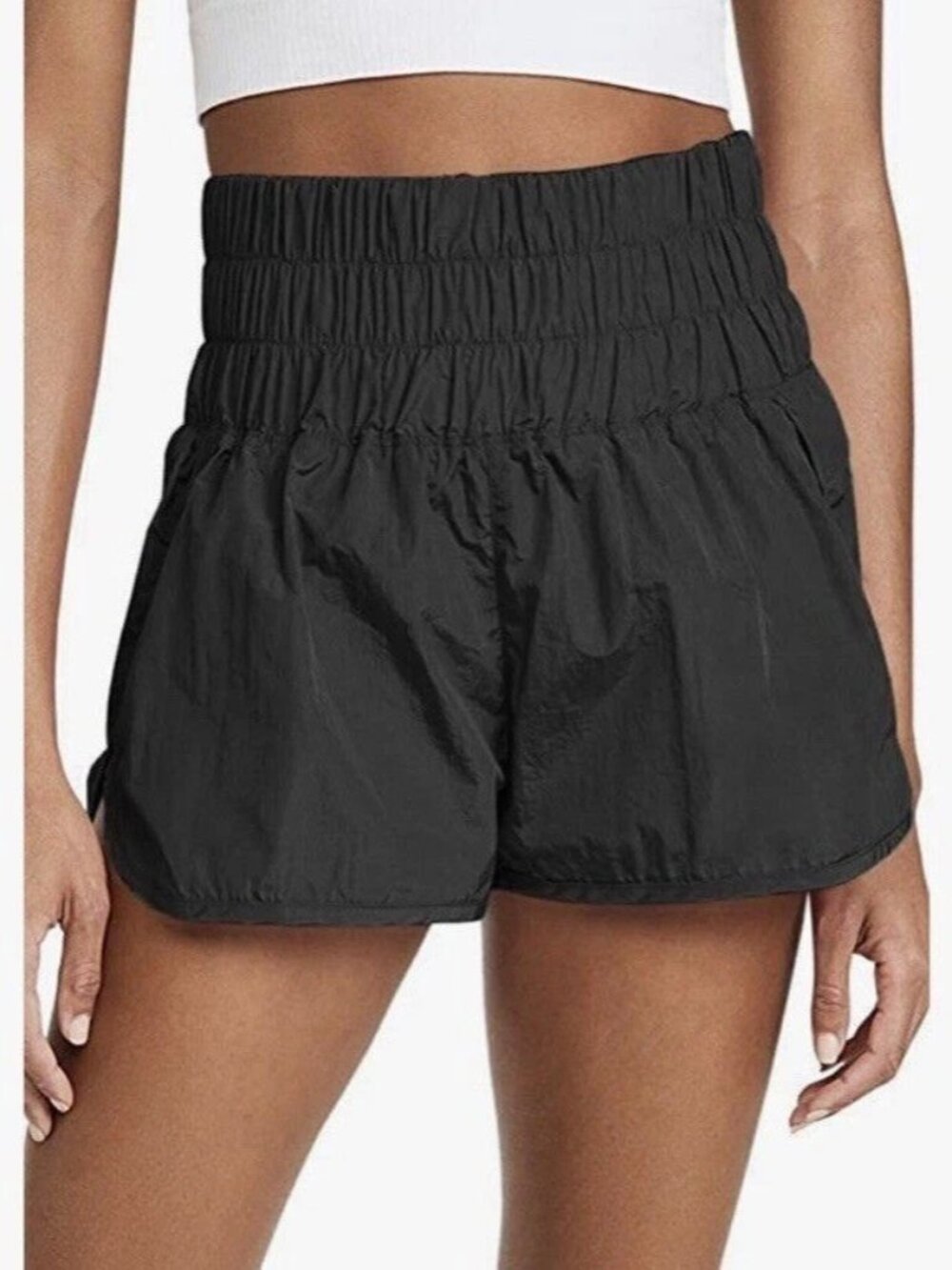 WHITE BIRCH Windbreaker High Waisted Shorts